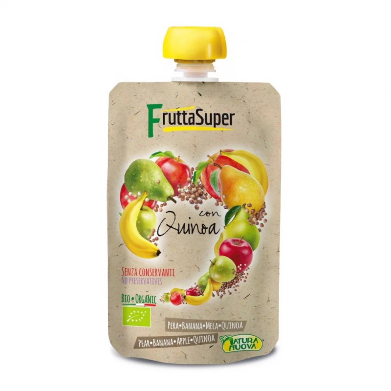 Natura Nuova Organic Banana, Apple & Quinoa Puree, 120 جرام - ناتشورا نوفا