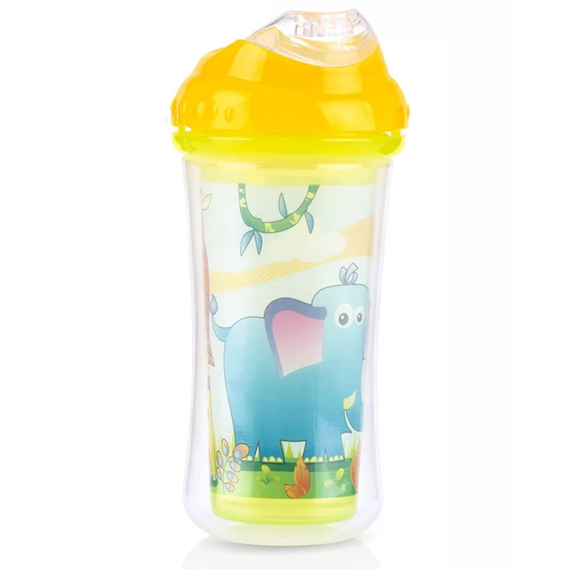 Nuby Insulated No-spill Clik-It Cool Sipper - 270 مل , Yellow - نوبي