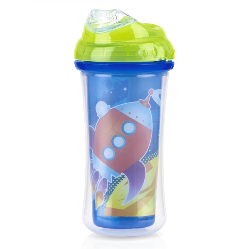 Nuby Insulated No-spill Clik-It Cool Sipper - 270 مل, Green - نوبي