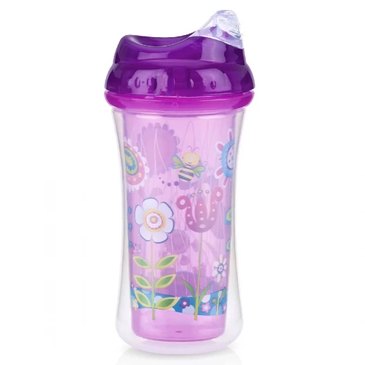 Nuby Insulated No-spill Clik-It Cool Sipper - 270 مل, Pink Nuby Insulated No-spill Clik-It Cool Sipper - 270 مل, Pink