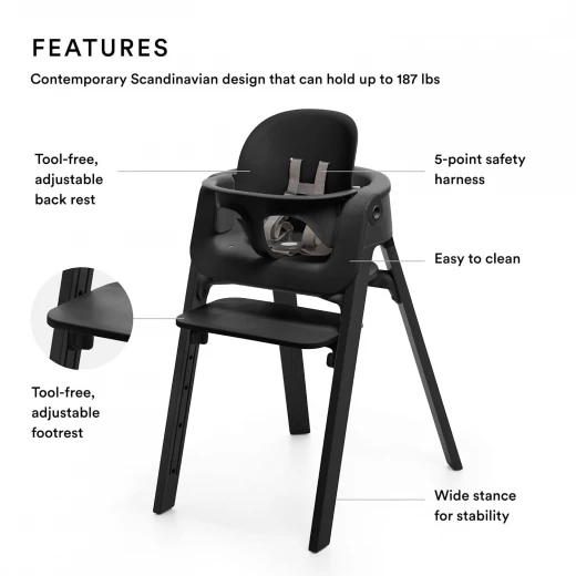 Stokke Steps Chair Baby Set - اسود - ستوكي - Image 2