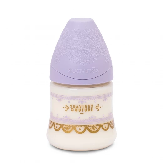 Suavinex Premium Silicone Feeding Bottle, Purple Color, 150 Ml Suavinex Premium Silicone Feeding Bottle, Purple Color, 150 Ml