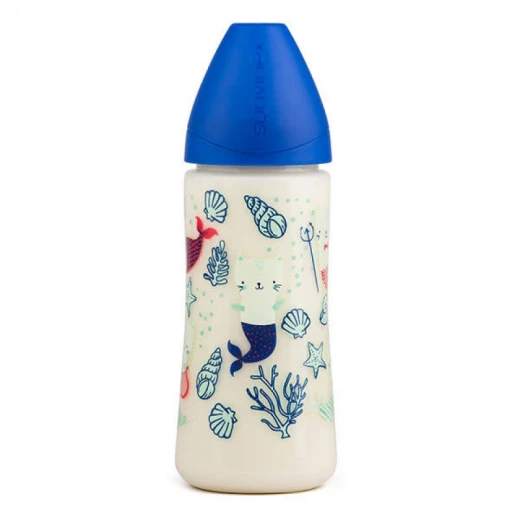 Suavinex Feeding Bottle for Babies Physiological 360 مل, Blue Mermied Suavinex Feeding Bottle for Babies Physiological 360 مل, Blue Mermied