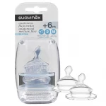Suavinex Physiological Silicone Teat Wide Neck Medium Flow, 6 Months+ - Suavinex