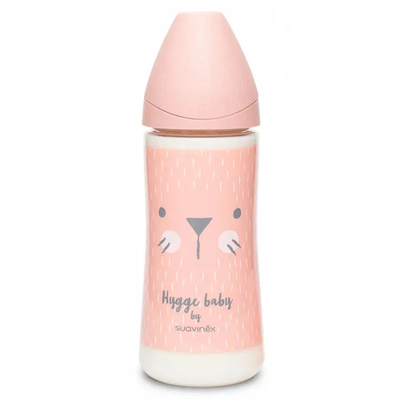 Suavinex Hygge Premium Whiskers Bottle, Pink Color, 360 Ml - Suavinex