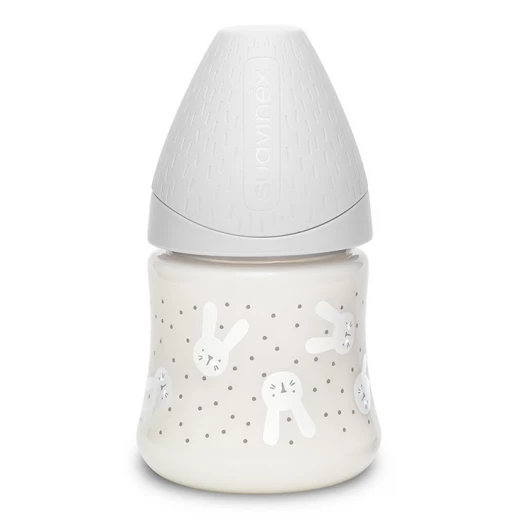 Suavinex Premium Bottle, Rabbit Design, Grey color, 150 Ml Suavinex Premium Bottle, Rabbit Design, Grey color, 150 Ml