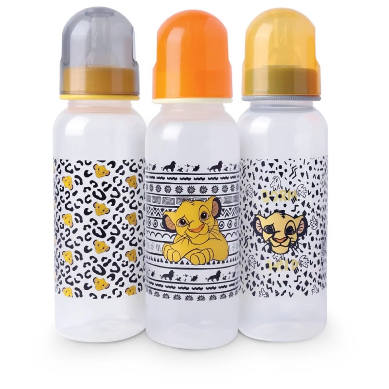 Disney Lion King Baby Feeding Bottle Set, 3 Pieces, 260 ML - Disney