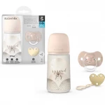 Suavinex Crown Design Baby Bottle, Rose Color, Set Of 3 Pieces - Suavinex