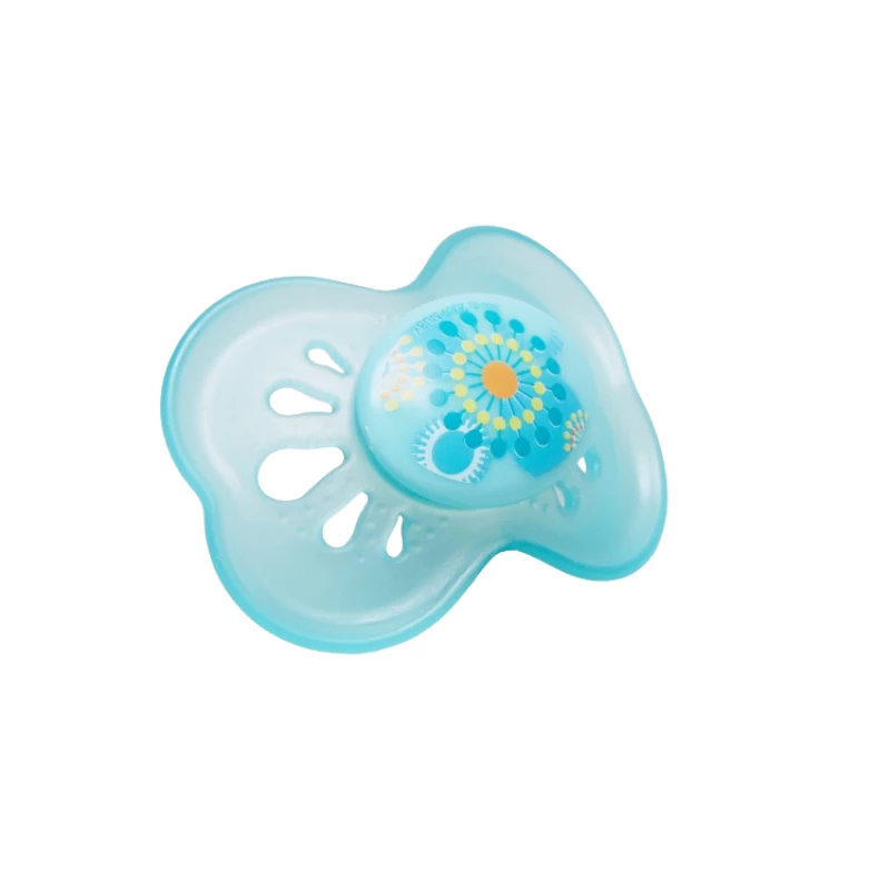 Nuby Colored Butterfly Pacifier With Oval Baglet (6-18Months) - أزرق - نوبي