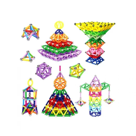 مجموعة بناء مغناطيسية ثلاثية الأبعاد, 138 قطعة - Image 2