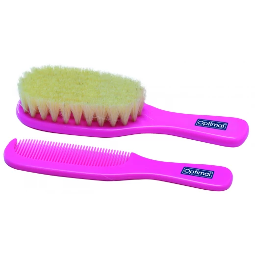 Optimal Brush And Comb Set, Pink Color Optimal Brush And Comb Set, Pink Color