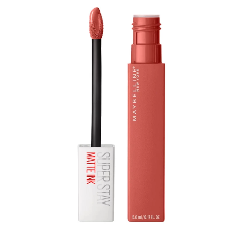 ميبيلين سوبر ستاي مات إنك أحمر شفاه سائل يدوم طويلاً مكياج غير لامع رقم 130 - Maybelline