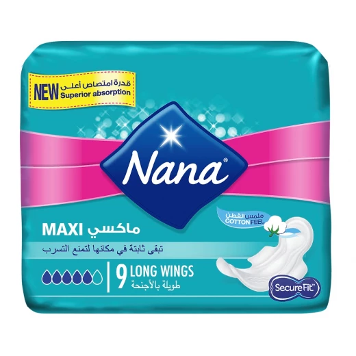 Nana Maxi Super Wings, Large Size, 9 Pads Nana Maxi Super Wings, Large Size, 9 Pads