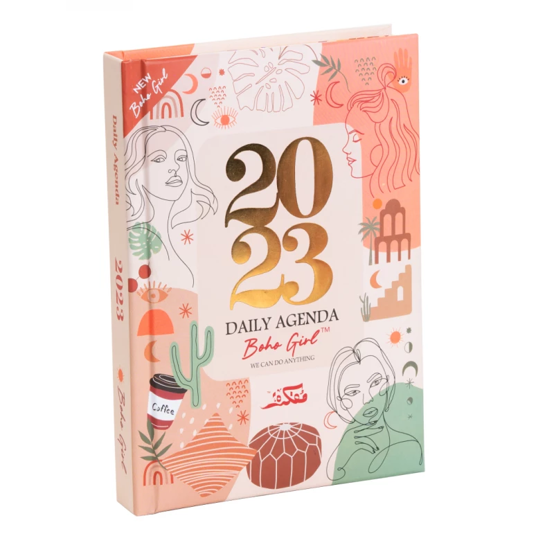 أجندة يومية 2023, 416 صفحة, بتصميم بوهو جيرل من مفكرة - مفكرة