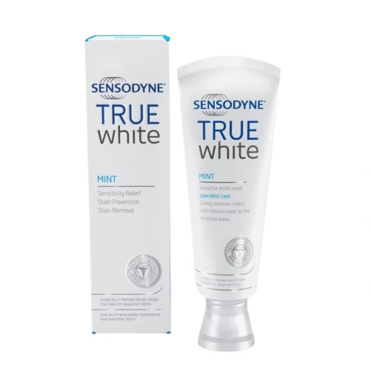 Sensodyne True White Toothpaste For Sensitive Teeth, Mint Flavor, 75ml Sensodyne True White Toothpaste For Sensitive Teeth, Mint Flavor, 75ml