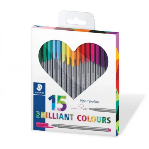 Staedtler Triplus Triangular Fineliner Pen - 15 قلم