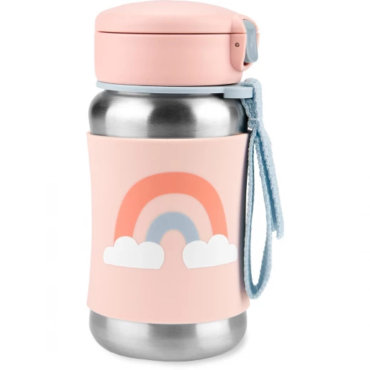 Skip Hop Spark Style Stainless Steel Straw Bottle, Rainbow Design, 350 Ml Skip Hop Spark Style Stainless Steel Straw Bottle, Rainbow Design, 350 Ml