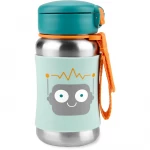 Skip Hop Spark Style Stainless Steel Straw Bottle, Robot Design, 350 Ml - Skip Hop