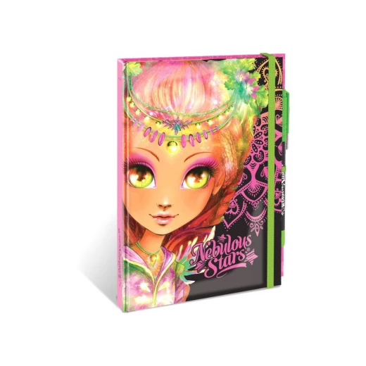 كراسة رسم ومذكرات سوداء فاخرة, مع قلم لون اخضر من نيبولوس ستارز كراسة رسم ومذكرات سوداء فاخرة, مع قلم لون اخضر من نيبولوس ستارز