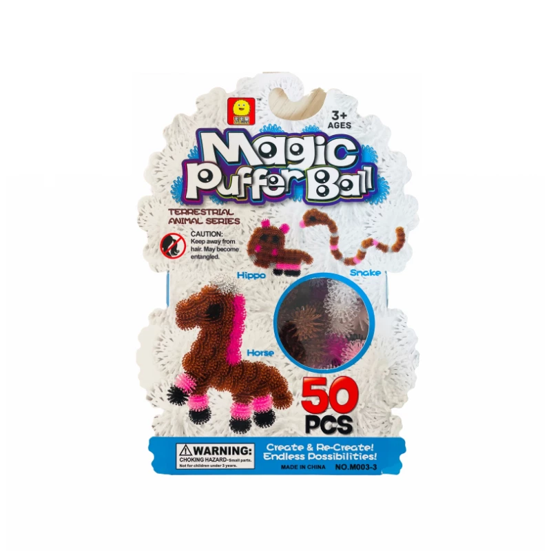 Magic Puffer Ball, assorted shapes 50 Pieces الكرة النفخة السحرية اشكال متنوعة 50 قطعة