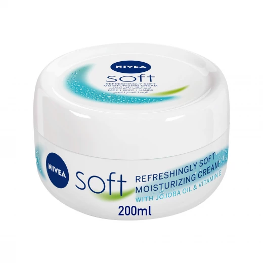 Nivea Soft Moisturizing Cream 200ml Jar, Fast Absorbing Refreshing Face & Body Moisturiser for Dry Skin with Signature Nivea Fragrance Nivea Soft Moisturizing Cream 200ml Jar, Fast Absorbing Refreshing Face & Body Moisturiser for Dry Skin with Signature Nivea Fragrance