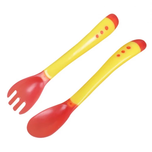 Smart Baby Spoons and Forks Feeding Set, Yellow Color - Smart Baby - Image 3