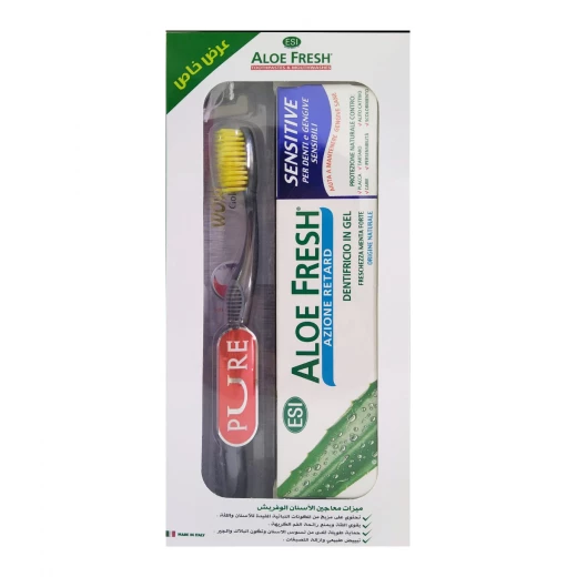 Aloe Fresh Sensitive Retard 100ml + Wow Gold Toothbrush Aloe Fresh Sensitive Retard 100ml + Wow Gold Toothbrush