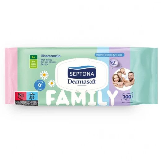 Septona Dermasoft Family Wipes, 100 Pieces Septona Dermasoft Family Wipes, 100 Pieces