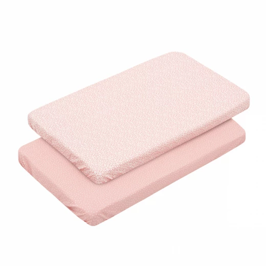 Cambrass Fitted Sheet Forest, Pink Color, 50*80Cm, 2 Pieces Cambrass Fitted Sheet Forest, Pink Color, 50*80Cm, 2 Pieces