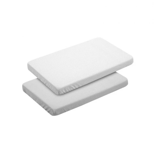 Cambrass Fitted Sheet Vichy, Grey Color, 50*80Cm, 2 Pieces Cambrass Fitted Sheet Vichy, Grey Color, 50*80Cm, 2 Pieces