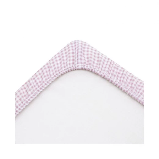 Cambrass Fitted Sheet Vichy, Pink Color, 50*80Cm, 2 Pieces - Cambrass - Image 2