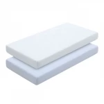 Cambrass Fitted Sheet Vichy , Blue Color, 60*120Cm, 2 Pieces - Cambrass