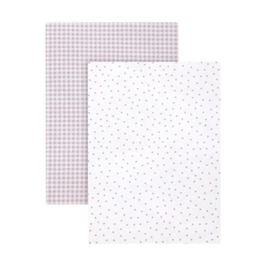 Cambrass Fitted Sheet Vichy , Pink Color, 60*120Cm, 2 Pieces - Cambrass - Image 2