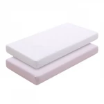 Cambrass Fitted Sheet Vichy , Pink Color, 60*120Cm, 2 Pieces - Cambrass