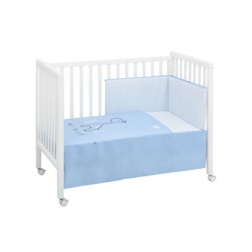 طقم غطاء سرير الاطفال,باللون الازرق,60*120, قطعتان, من كامبراس طقم غطاء سرير الاطفال,باللون الازرق,60*120, قطعتان, من كامبراس
