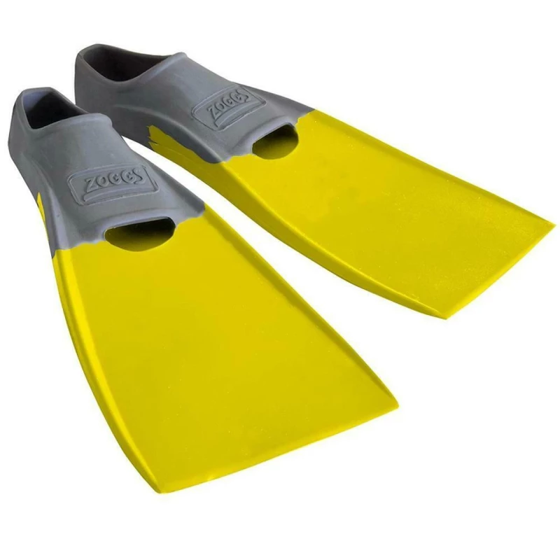 Zoggs Swimming Long Blade Rubber Fins, Yellow Color - Zoggs