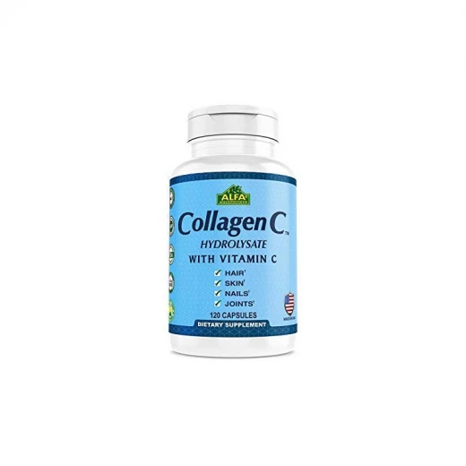 Alfa Vitamins Collagen C Hydrolysate Capsules with Biotin, 120 Capsules Alfa Vitamins Collagen C Hydrolysate Capsules with Biotin, 120 Capsules