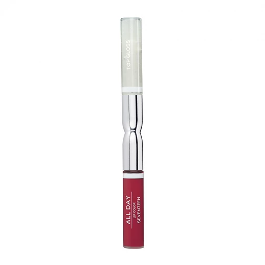 Seventeen All Day Lip Color & Tip Gloss Number 61: Long Lasting Glossy Lipstick with Precise Applicator for Radiant Shine