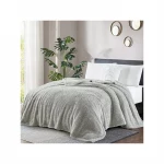 بطانية فرو منفوشة - فردي/ توأم - عاجي - رمادي من نوفا هوم - نوفا هوم