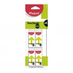 Maped Technic Eraser, White Color, 4 Pieces - Maped