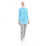 RB Long Sleeve Cycling Jersey, Azure Blue Color - RB