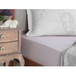 Madame Coco Eloise Ranforce Fitted Sheet Single, Light Purple Color, Size 180*200 - Madame COCO