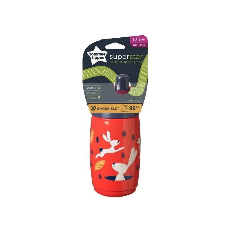 Tommee Tippee Insulated Straw Cup for Toddlers, Spill, Red Color, 266 Ml - Tommee Tippee