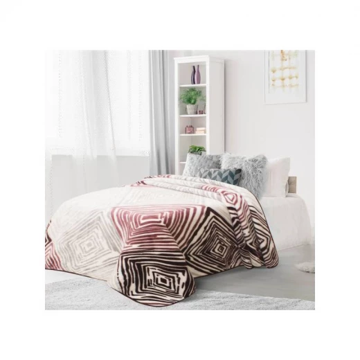 ARMN Cuddly Engraved Single Blanket, Burgundy Color, 160*240 ARMN Cuddly Engraved Single Blanket, Burgundy Color, 160*240