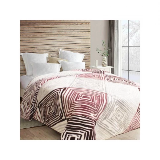ARMN Cuddly Engraved Kingsize Blanket Burgundy Color 220*240 ARMN Cuddly Engraved Kingsize Blanket Burgundy Color 220*240