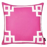 Nova Home Geometric Story Printed Cushion Cover, Pink Color, 45x45 Cm - Nova Home