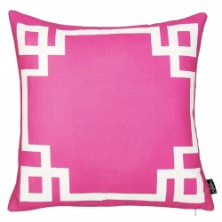 Nova Home Geometric Story Printed Cushion Cover, Pink Color, 45x45 Cm