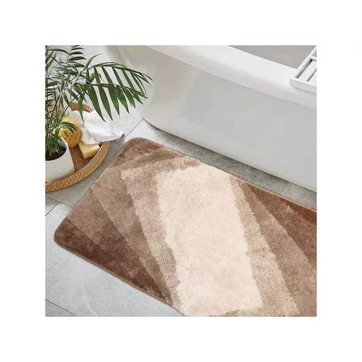 سجادة حمام بتصميم هندسي, باللون البيج, قياس 90*60 من نوفا هوم سجادة حمام بتصميم هندسي, باللون البيج, قياس 90*60 من نوفا هوم