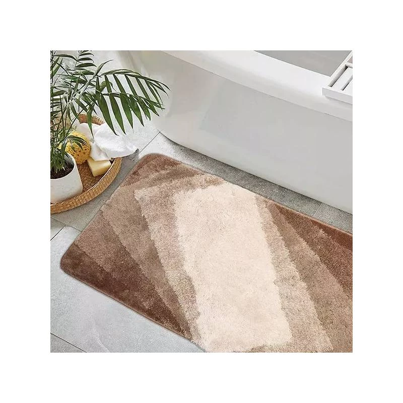 سجادة حمام بتصميم هندسي,  باللون البيج, قياس 90*60 من نوفا هوم - نوفا هوم