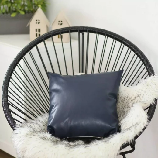 Nova Home Boho Chic Jacquard Cushion Cover Leather, Blue Color, 45x45 Cm Nova Home Boho Chic Jacquard Cushion Cover Leather, Blue Color, 45x45 Cm
